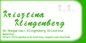 krisztina klingenberg business card